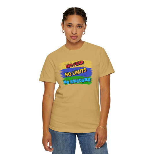 "No Fear No Limits No Excuses" Positive Affirmations Comfort Colors T-shirt