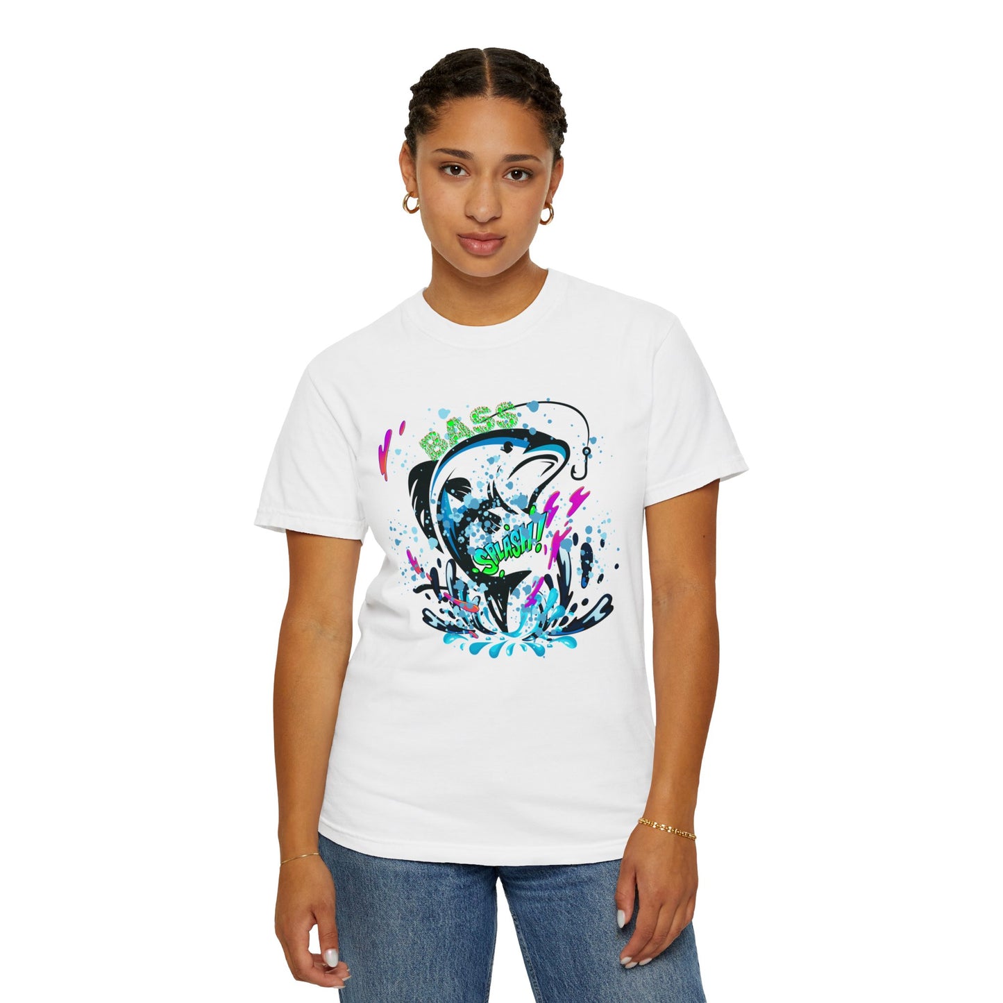 Bass Splash! Comfort Colors T-Shirt With Design