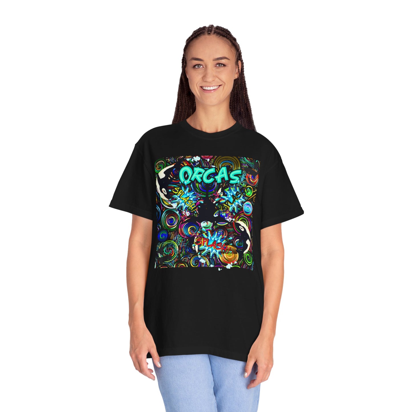 Vibrant Orcas Splash Comfort Colors T-shirt