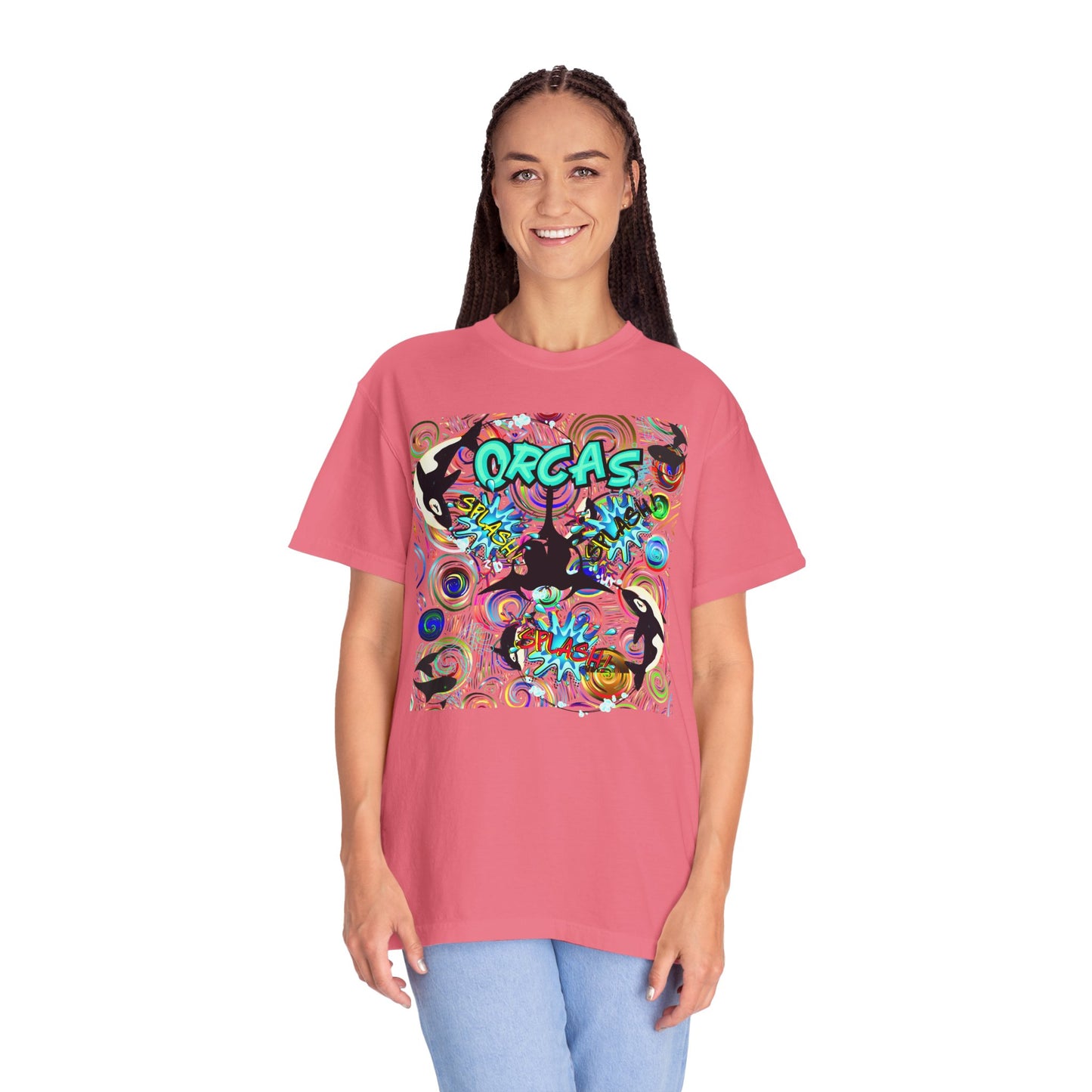 Vibrant Orcas Splash Comfort Colors T-shirt