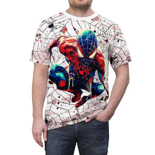 Brilliant Spiderman Web Paint "All Over Print" Unisex Cut & Sew T-Shirt