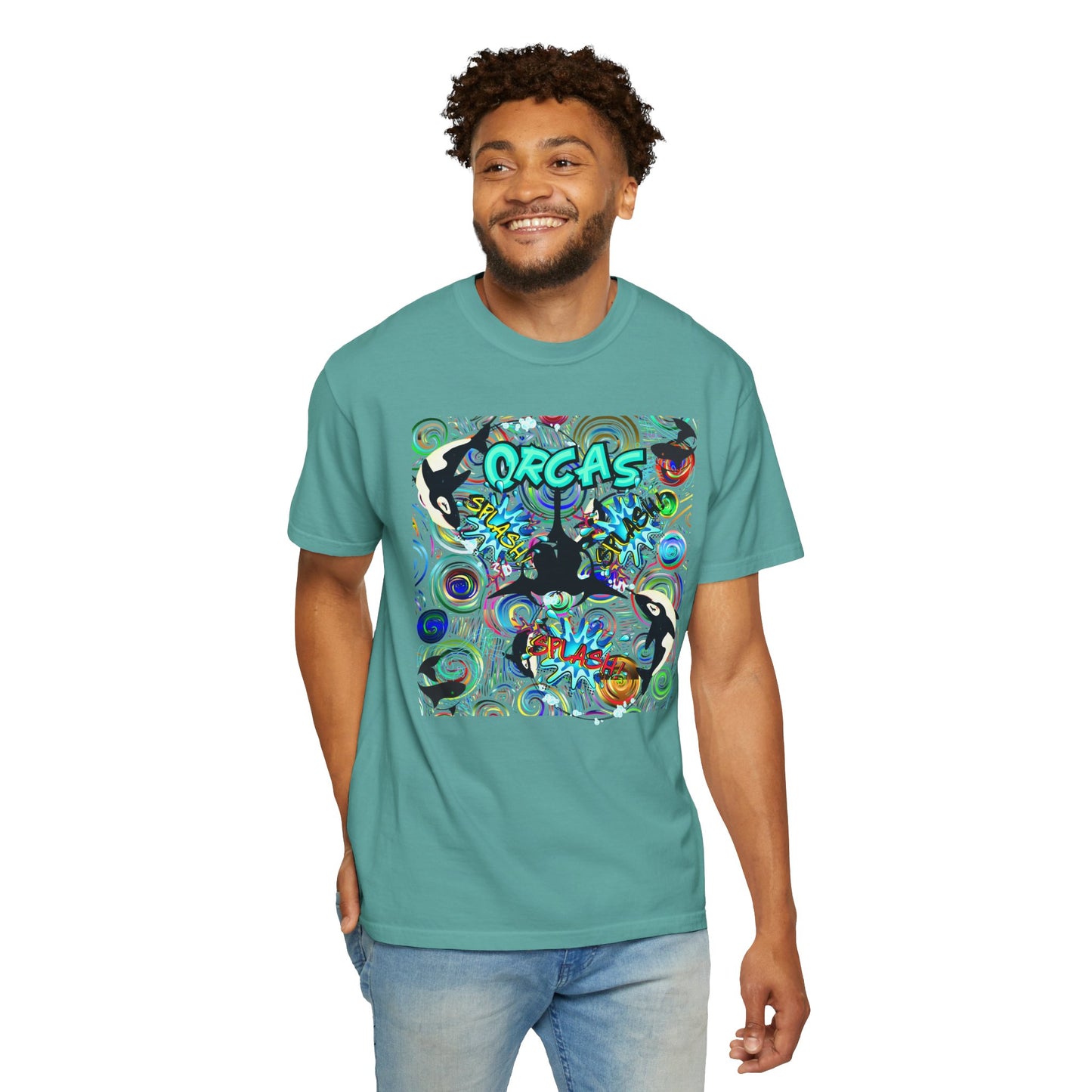 Vibrant Orcas Splash Comfort Colors T-shirt