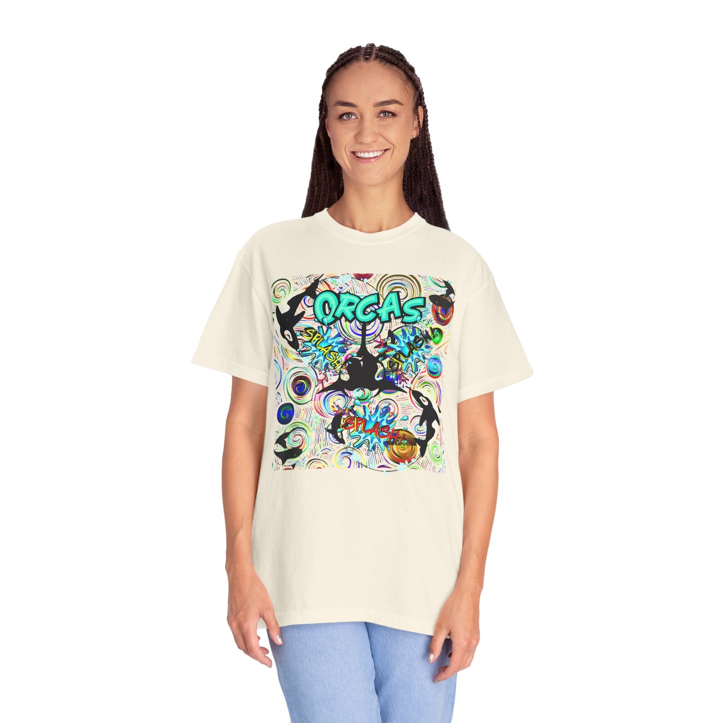 Vibrant Orcas Splash Comfort Colors T-shirt