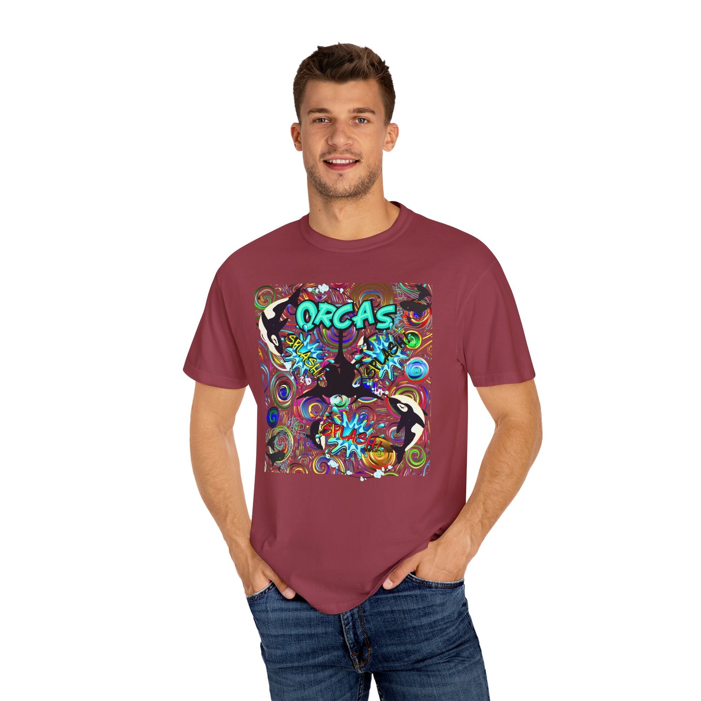 Vibrant Orcas Splash Comfort Colors T-shirt