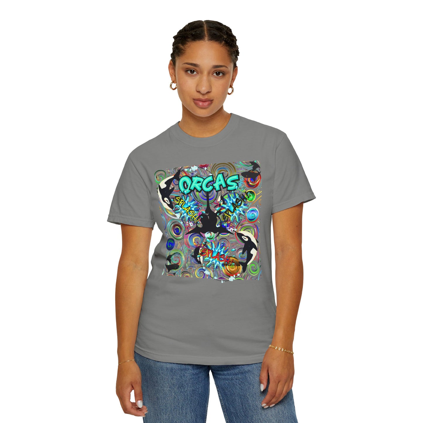 Vibrant Orcas Splash Comfort Colors T-shirt