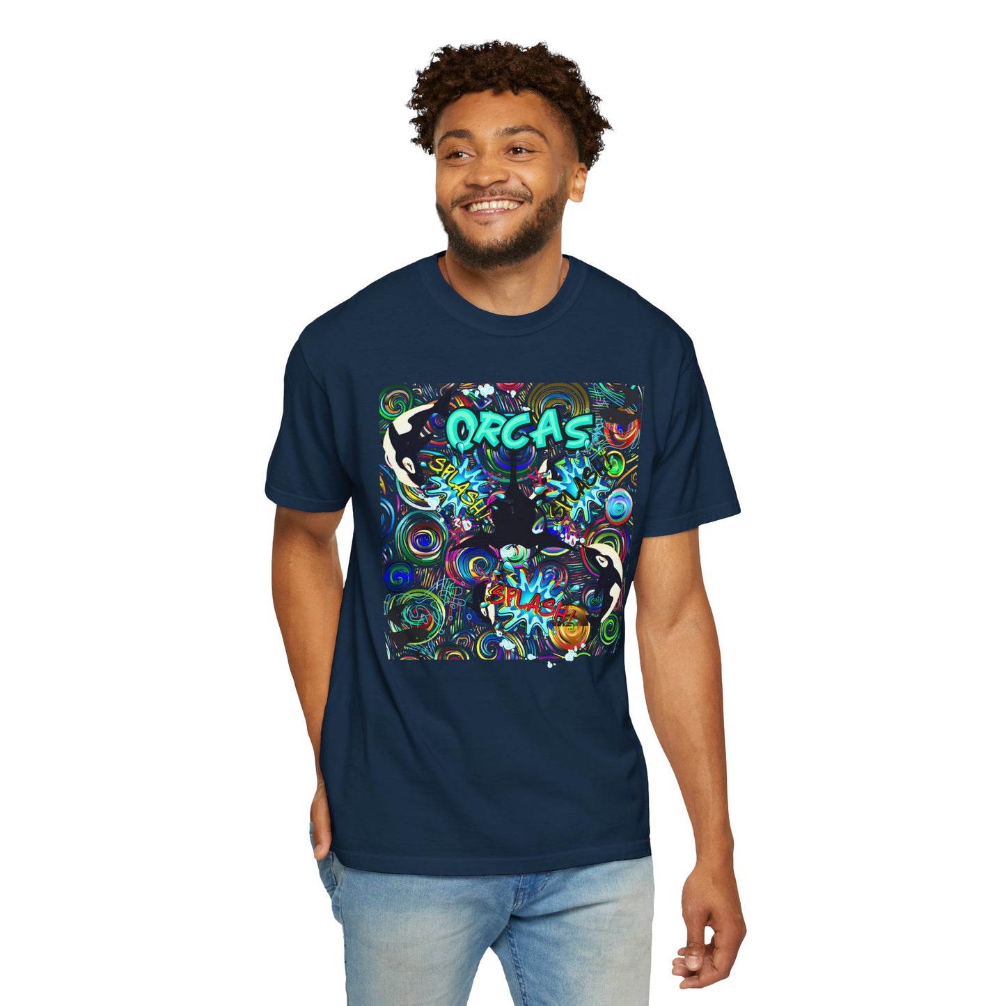 Vibrant Orcas Splash Comfort Colors T-shirt