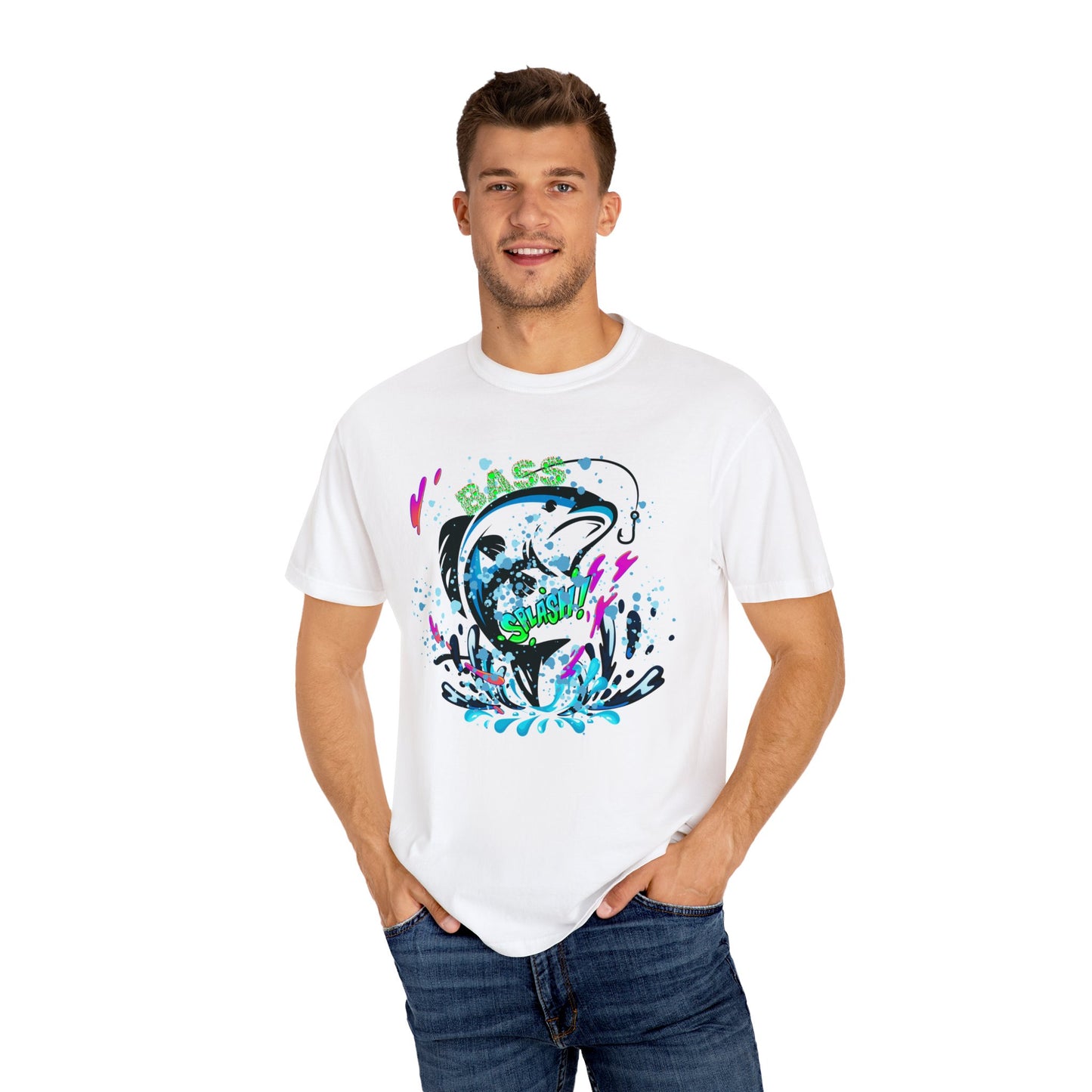 Bass Splash! Comfort Colors T-Shirt With Design