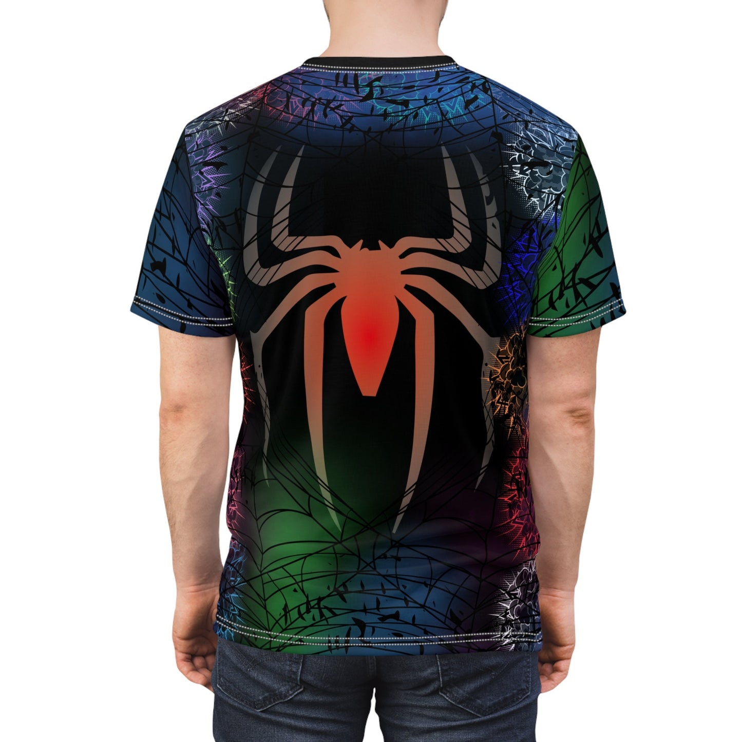 Colorful Spiderman-Venom Theme "All Over Print" Unisex Cut & Sew T-Shirt